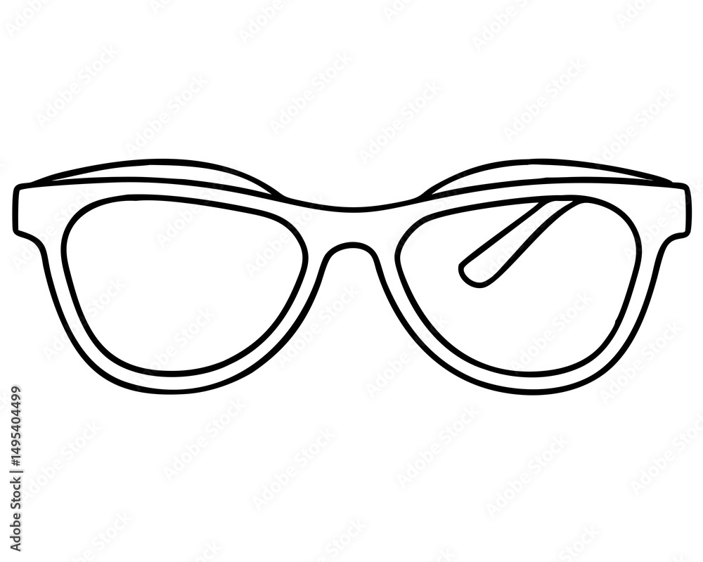 Fototapeta premium Fashion Sunglasses Line Art, Stylish Eyewear Illustration, Minimalist Sunglasses Sketch, Trendy Accessory Outline, On Transparent Background