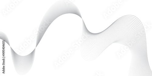 abstract background featuring a smooth, flowing wave made of thin black lines on a white background.The wave should have a three-dimensional appearance with gentle gradients and curves, giving a sense