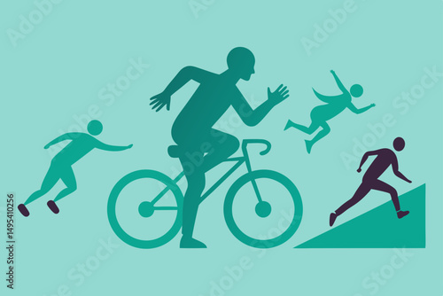 silhouette of a cyclist