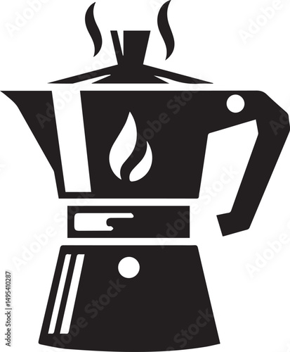 black coffee maker logo silhouette vector, coffee maker vector illustration