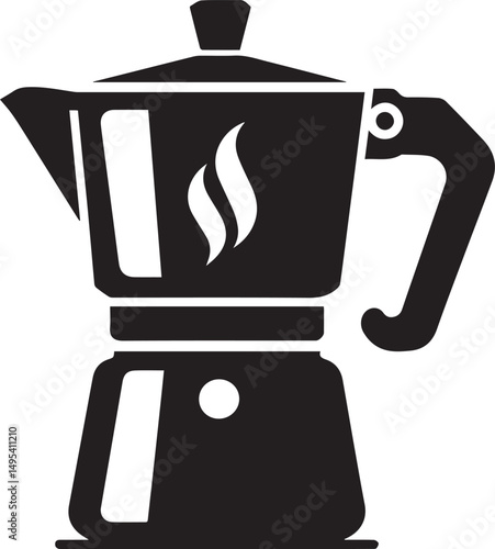 black coffee maker logo silhouette vector, coffee maker vector illustration