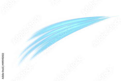 Light blue smooth air stream or breeze effect with motion blur for ventilation and climate control PNG	
