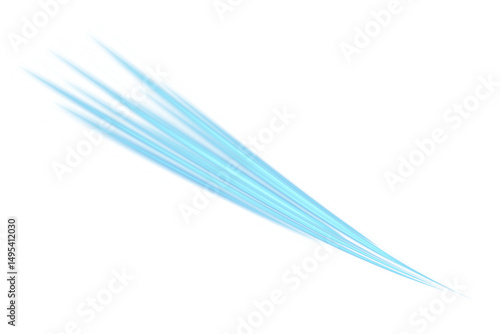 Light blue smooth air stream or breeze effect with motion blur for ventilation and climate control PNG	
