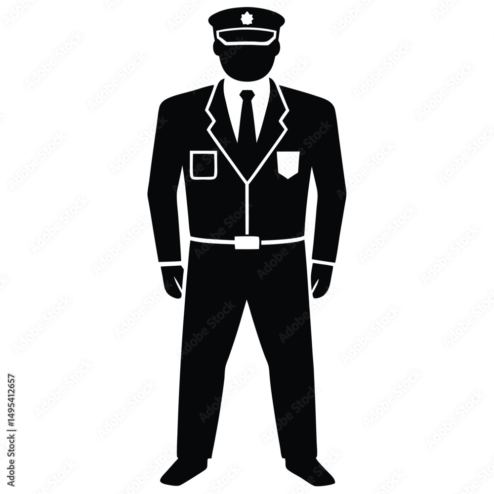 security guard element isolated security patrollin on white background security guard element isolated security patrollin on white background