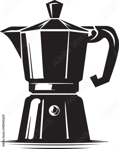 black coffee maker logo silhouette vector, coffee maker vector illustration