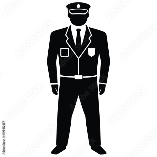 security guard element isolated security patrollin on white background