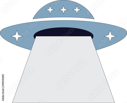 UFO Abduction Beam Graphic for World UFO Day Design