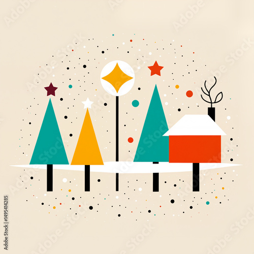 modern christmas scene with...