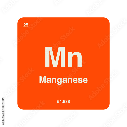 manganese periodic vector isolated on transparent background