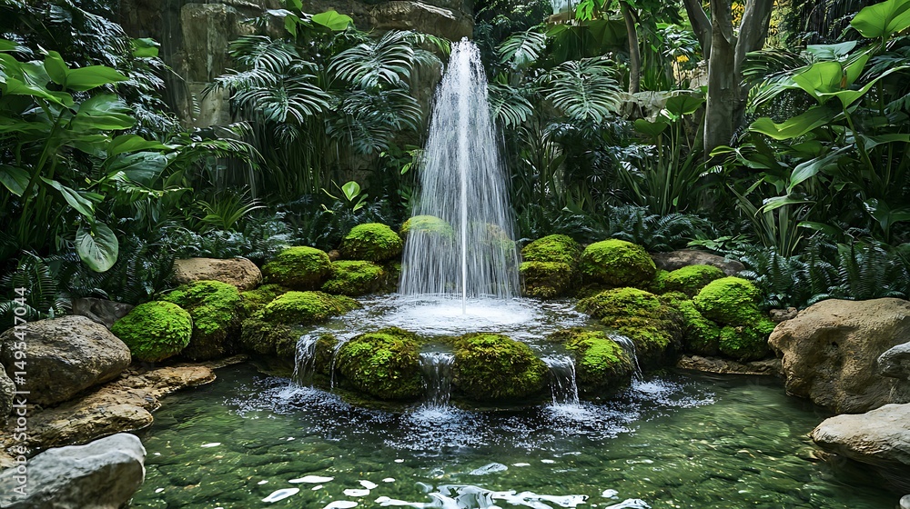 Naklejka premium waterfall in the garden