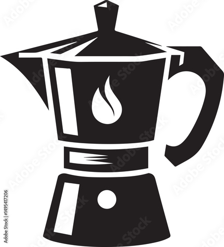 black coffee maker logo silhouette vector, coffee maker vector illustration