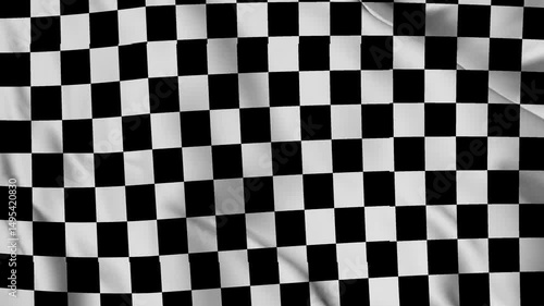 Waving racing finish flag in animation background
