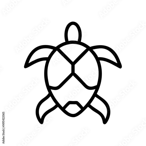 Abstract line drawing of a sea turtle concept of ocean and sea animals   photo