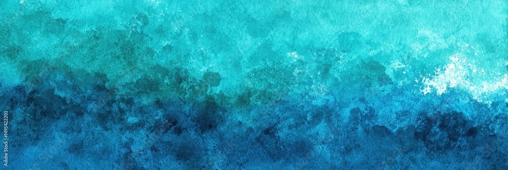 Obraz premium Abstract Watercolor Texture in Cerulean and Blue Shades for Background Use