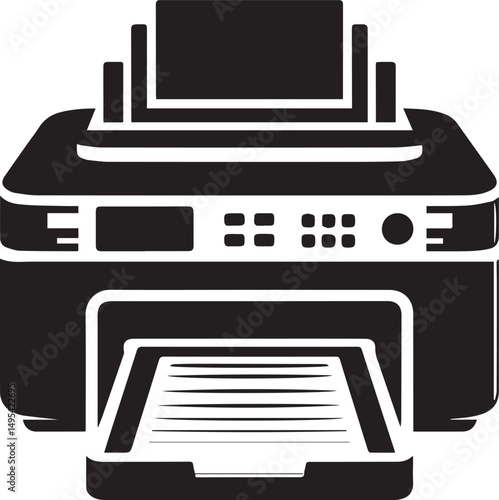 printer icon vector, Printer logo silhouette vector, printer vector illustration