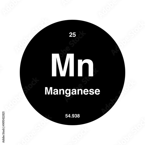 manganese periodic vector isolated on transparent background
