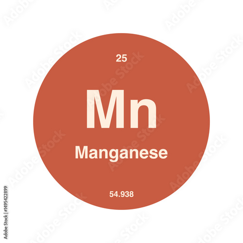 manganese periodic vector isolated on transparent background