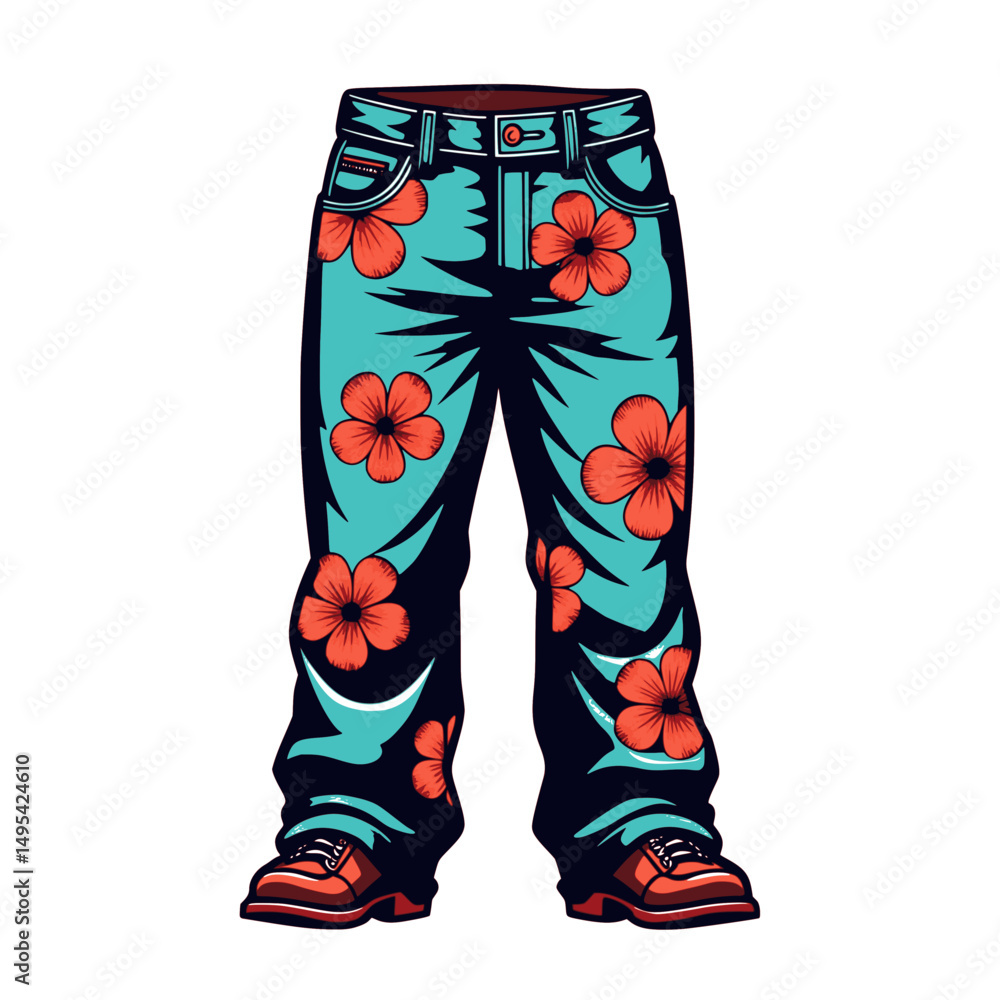 Colorful Pant Patterns Illustration Colorful Pant Patterns Illustration