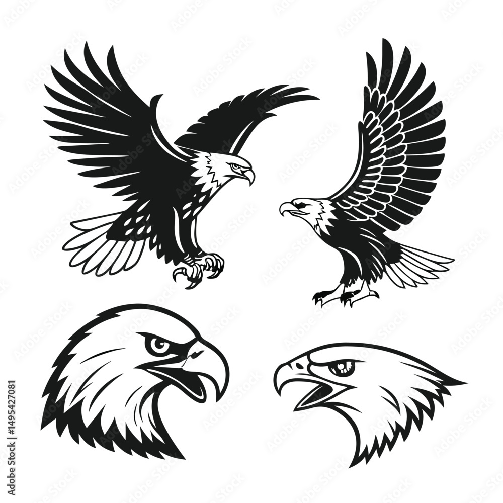 Obraz premium Egal black and white vector