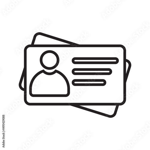 Id card icon in flat style. Identity card vector illustration isolated on white background for Driver licence.  business card concept, student card and more