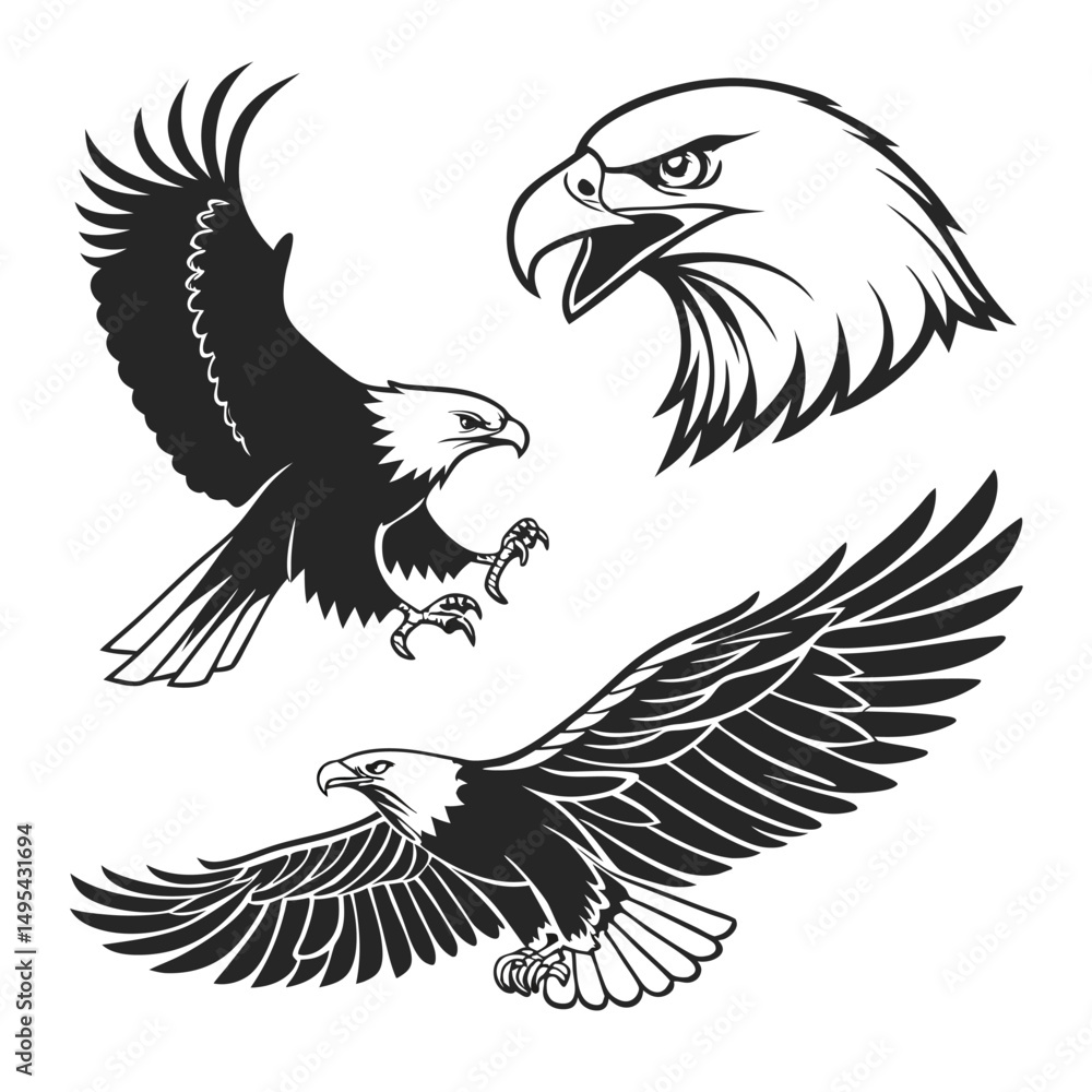 Obraz premium Egal black and white vector