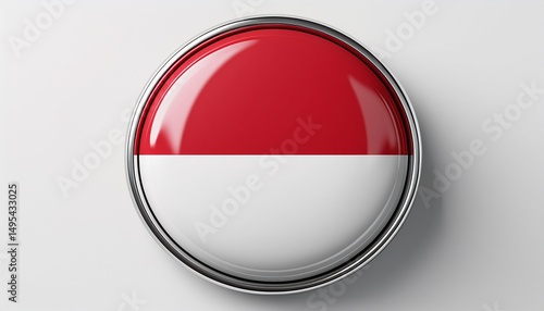 Free Download Runder Button mit Flagge von Monaco – glänzend, 3D-Optik, isoliert auf Weiß - GFXLoad