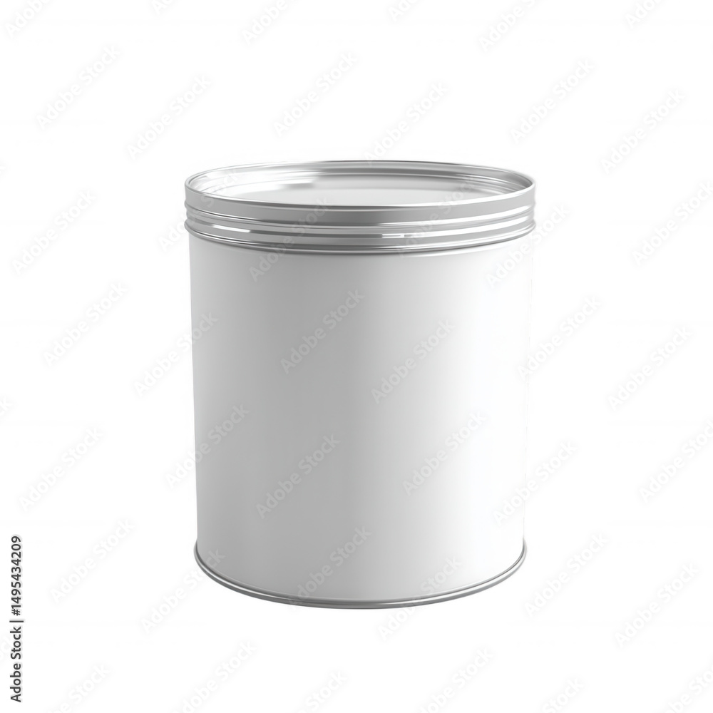 Blank White Metal Can Mockup for Branding Design Blank White Metal Can Mockup for Branding Design