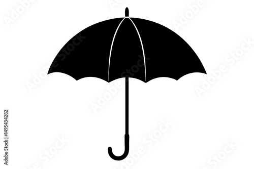 black umbrella isolated on white