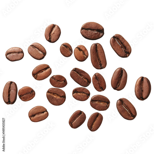 Coffee beans isolate on white background. Selective focus. drink