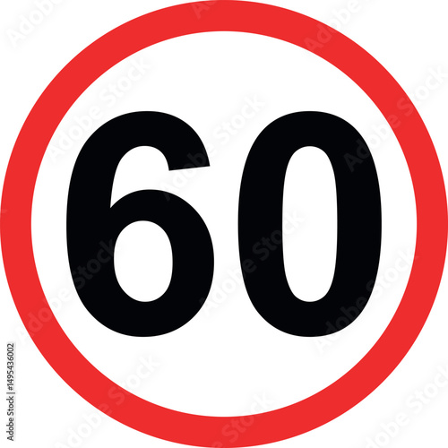 Driving speed limit 60 mph road sign