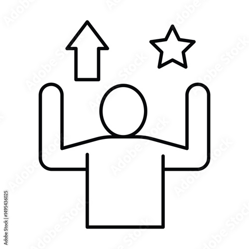 Motivation thinline icon, vector, pixel perfect, illustrator file 

