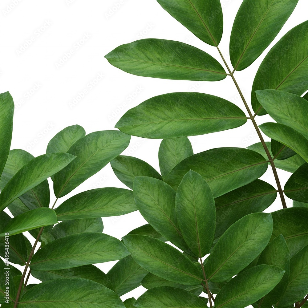Fototapeta premium Lush foliage featuring vibrant green leaves and detailed textures in a natural setting
