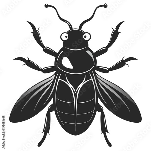 Segmented beetle wings silhouette