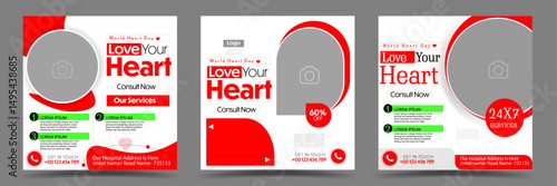Healthy heart or healthcare social media post template