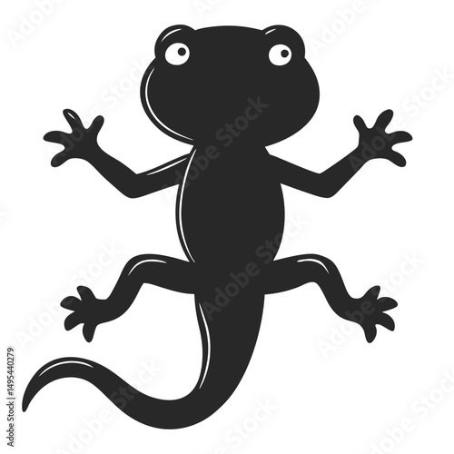 Salamander silhouette with extended limbs