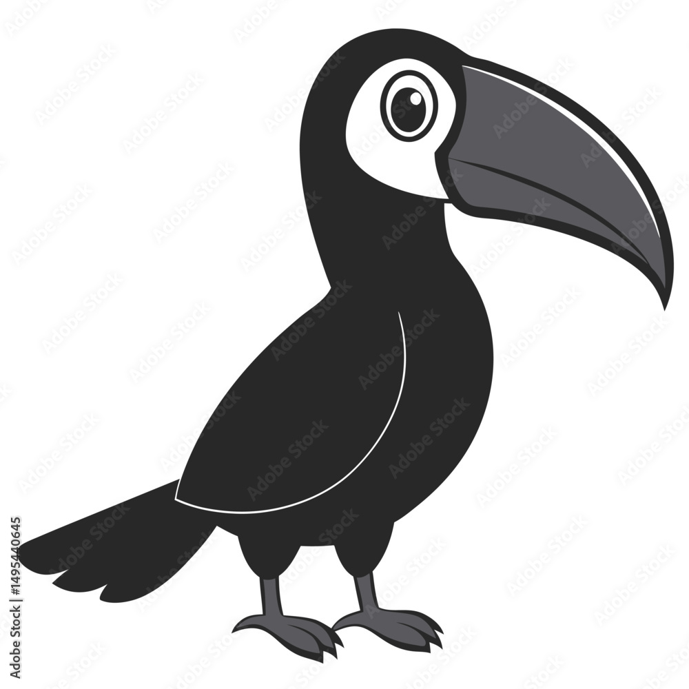 Fototapeta premium Elegant toucan profile silhouette