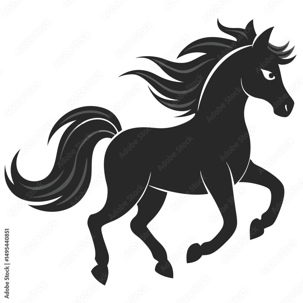 Obraz premium Running wild horse silhouette