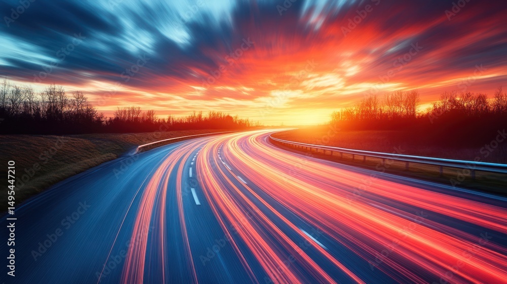 Sunset Highway: A Vibrant Drive into the Evening Sunset Highway: A Vibrant Drive into the Evening