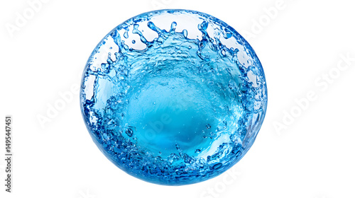 Wallpaper Mural Elegant Rounded Blue Water Splash Isolated on Transparent Background Torontodigital.ca
