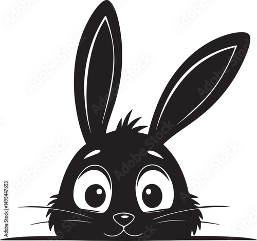 Bunny peeping face, bunny funny looking