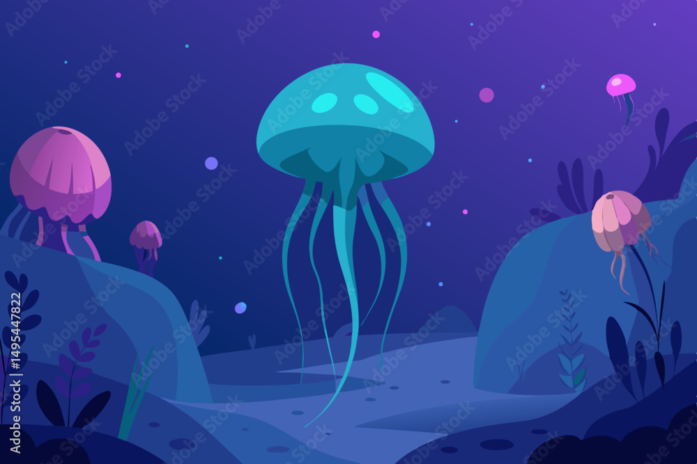 jellyfish in the night jellyfish in the night