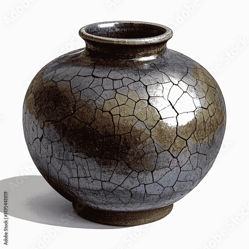 Clay & Pigment: Fluid Forms ceramics isolated watercolor vector illustration svg