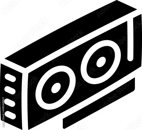 Gpu graphics card icon. Silhouette style.