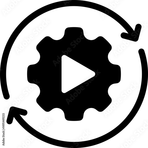 Automation process icon. Silhouette style.