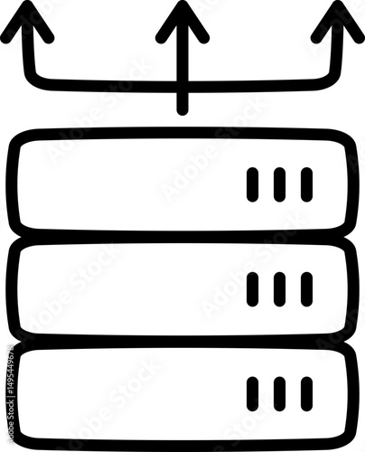 Data distribution icon - Editable Stroke SVG, fully scalable.