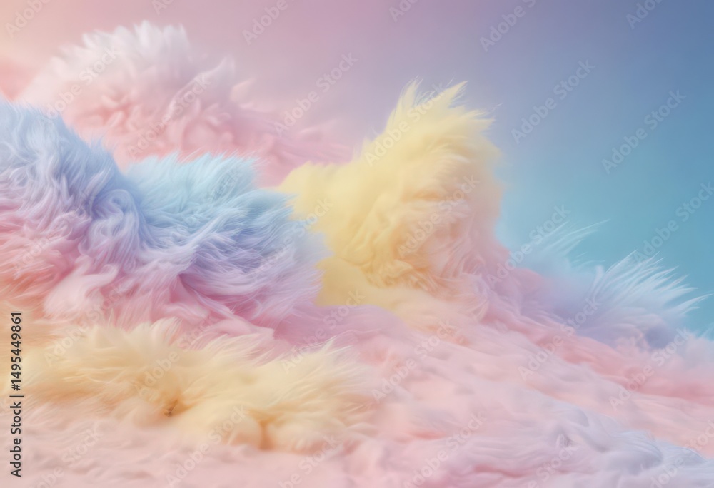Fototapeta premium Pastel dream, soft pink, blue, yellow gradient, fuzzy texture, soft, serene, image