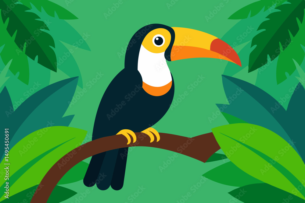 Naklejka premium toucan on a branch
