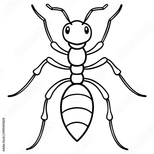 Fire Ant line art vector