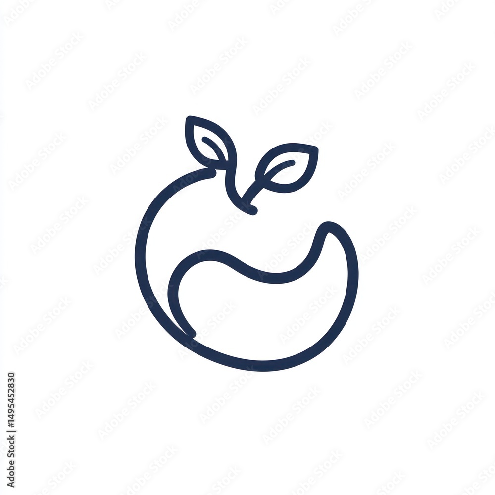 Fototapeta premium Growing fruit, healthy food, nature, farm, logo design