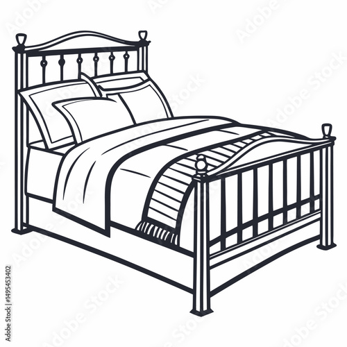bed with pillows